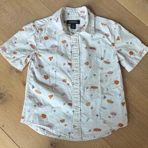 Nordstrom Kids Mushroom Pattern Shirt - Cream and Orange